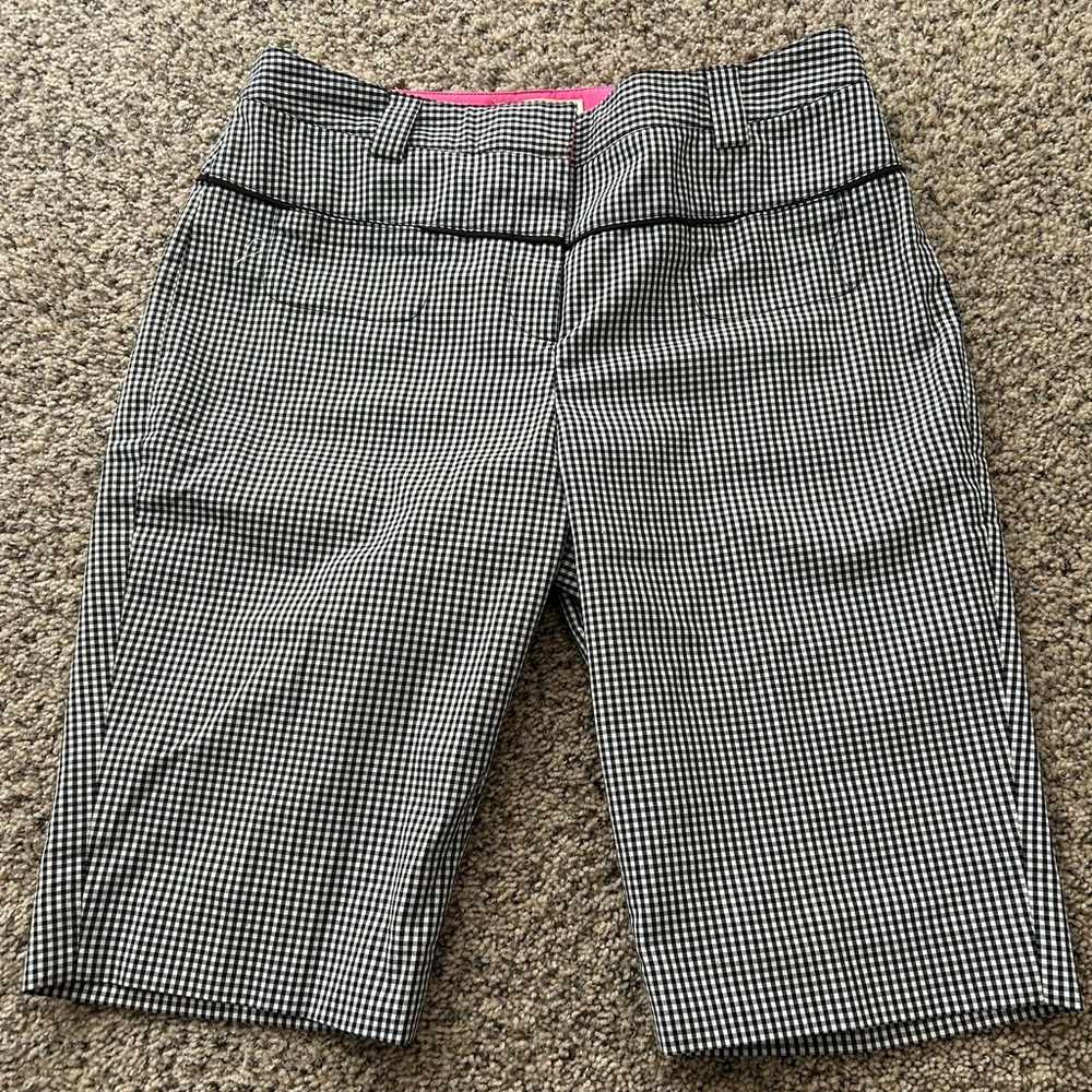 Women's Sport Haley Golf Shorts - Black and White Checkered